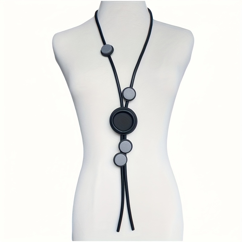 Women's Bohemian Long Necklace, Colorful Beads with Cord